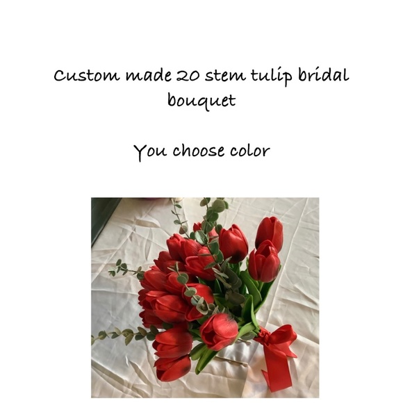 20 stem tulip bridal bouquet…you choose color - Picture 2 of 6